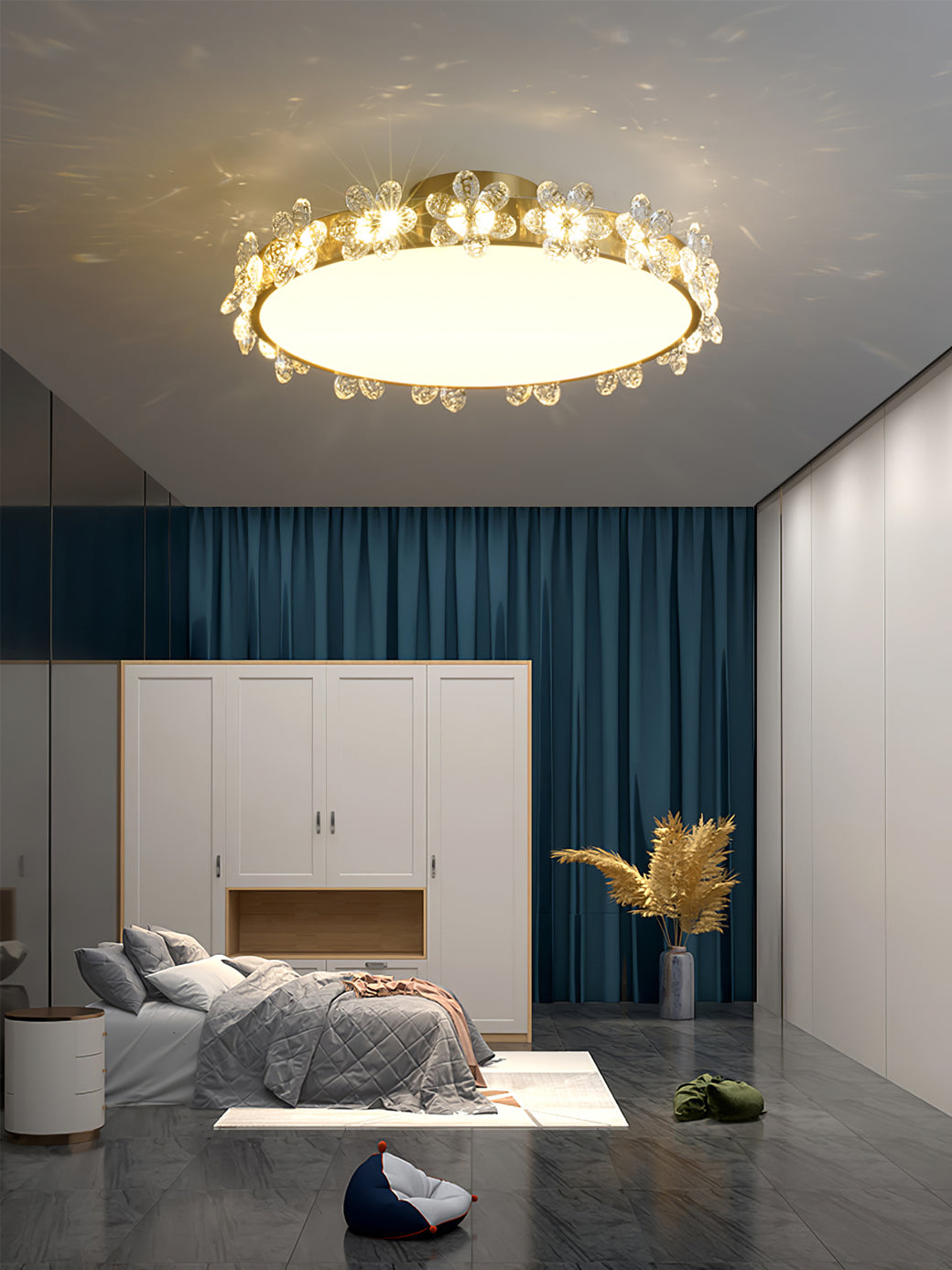 Crystal Petal Ceiling Light Brass Frame With Faceted Accents - Product detail 19