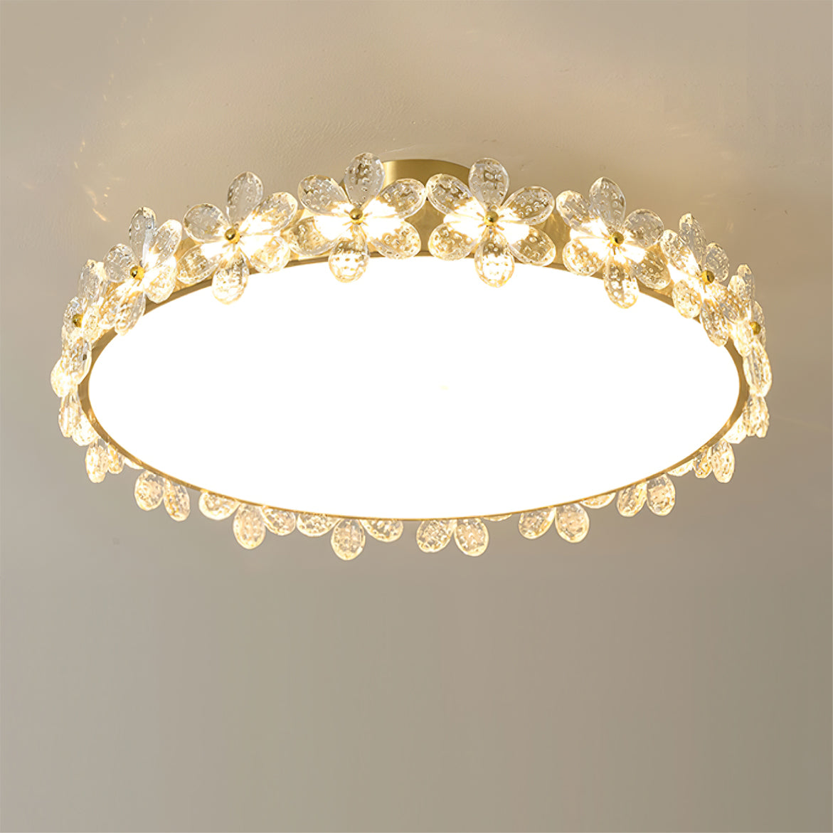 Crystal Petal Ceiling Light Brass Frame With Faceted Accents - Product detail 5