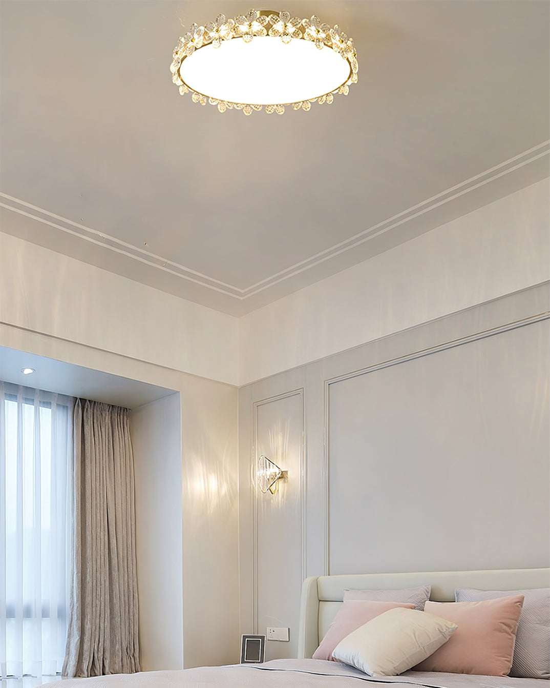 Crystal Petal Ceiling Light Brass Frame With Faceted Accents - Product detail 22