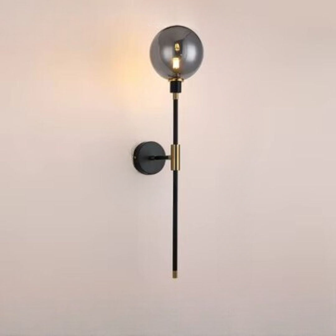Modern Glass Wall Light Black Metal and Globe Design - Product detail 8