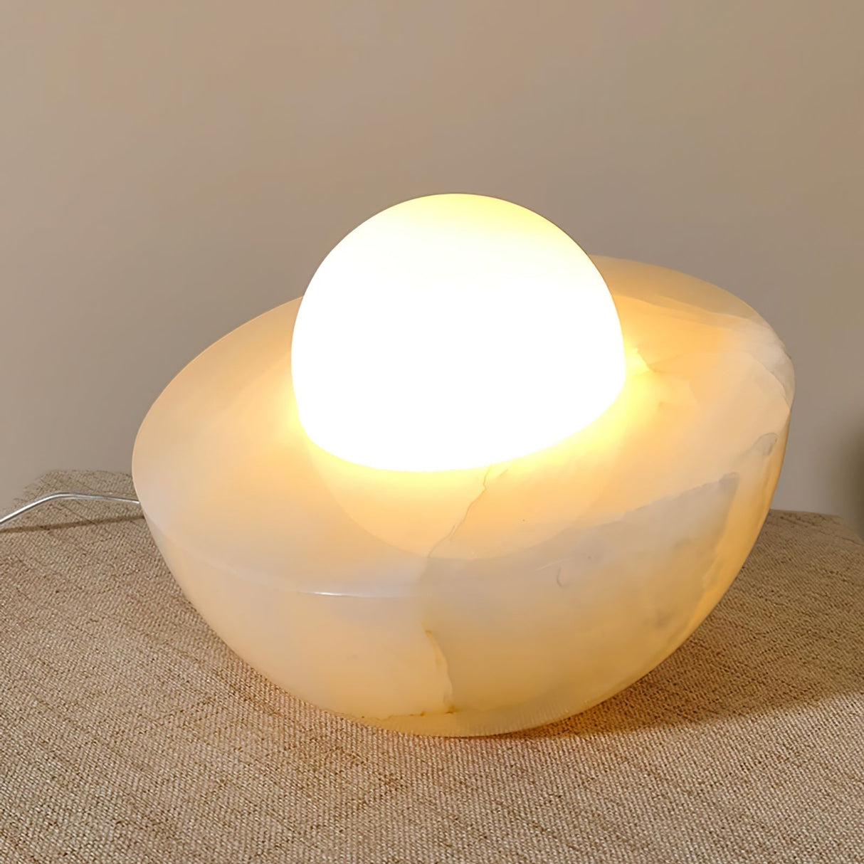 Marble Table Lamp White Globe Glass Shade - Product detail 5