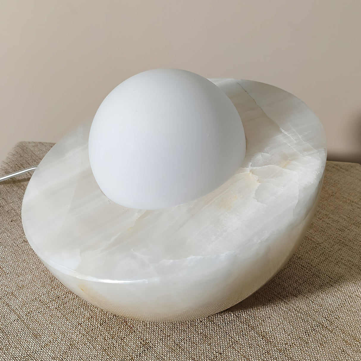 Marble Table Lamp White Globe Glass Shade - Product detail 6