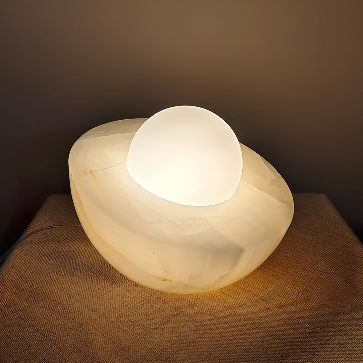 Marble Table Lamp White Globe Glass Shade - Product detail 7