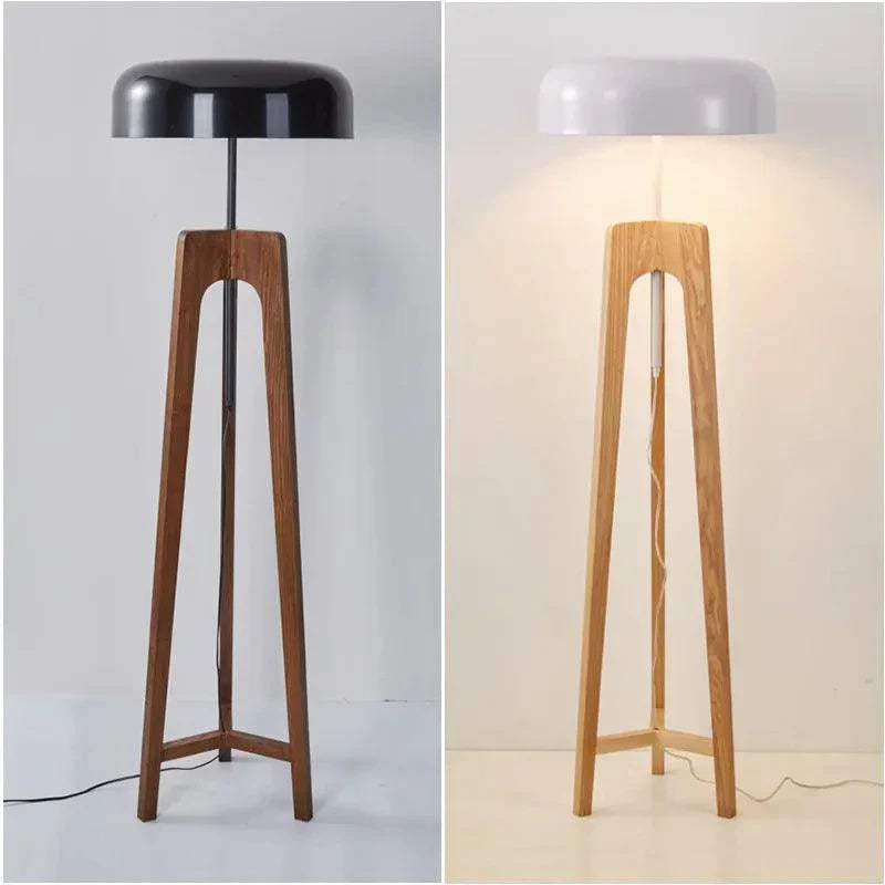 Scandinavian Floor Lamp  Walnut Wood Tripod Base - Product detail 5