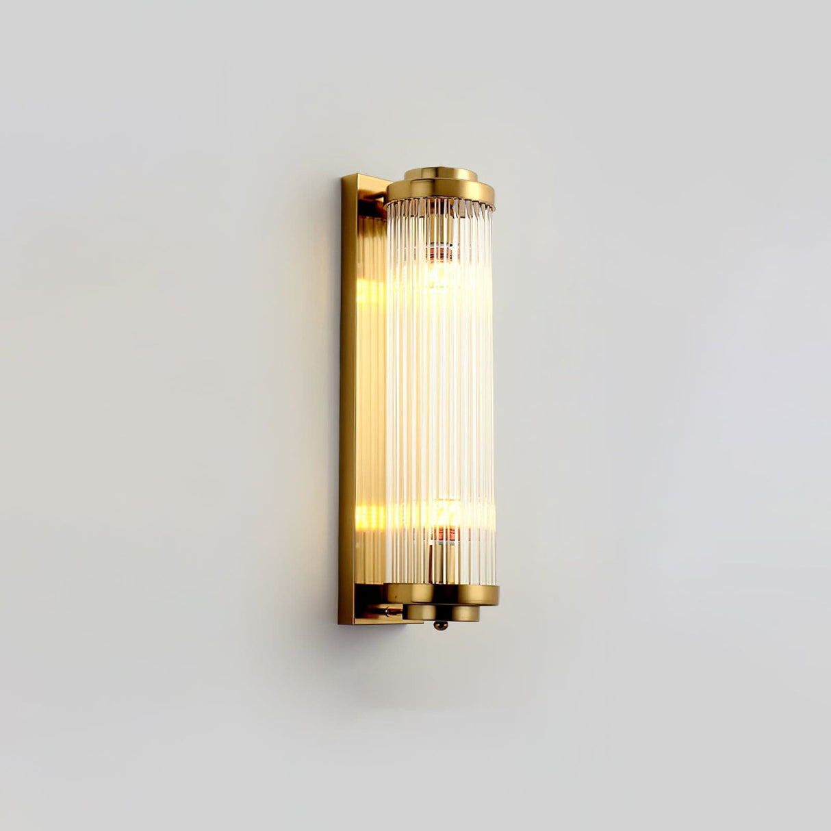 Art Deco Wall Light Ribbed Glass Gold Finish - Product detail 5