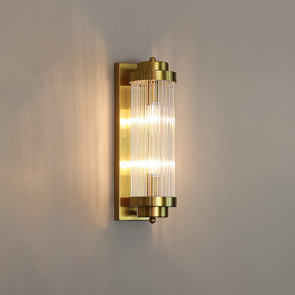 Art Deco Wall Light Ribbed Glass Gold Finish - Product detail 12