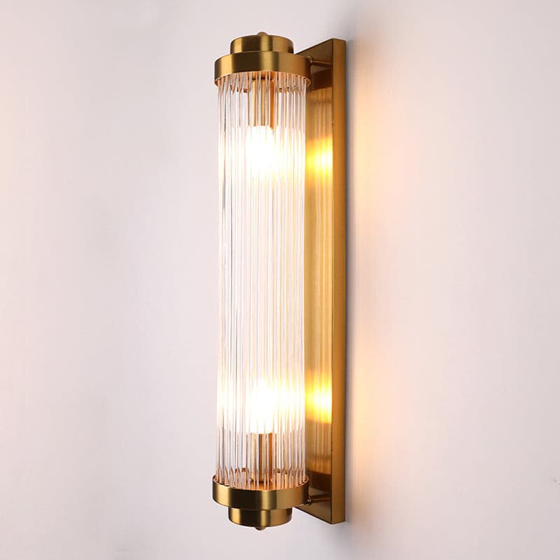 Art Deco Wall Light Ribbed Glass Gold Finish - Product detail 16