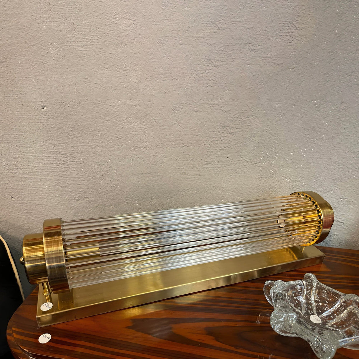 Art Deco Wall Light Ribbed Glass Gold Finish - Product detail 10