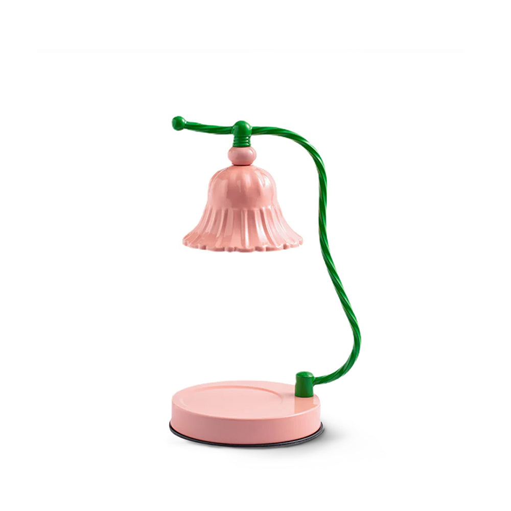 Floral Glass Table Lamp Pink Bell Shade Design - Product detail 21