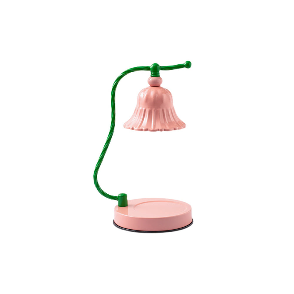 Floral Glass Table Lamp Pink Bell Shade Design - Product detail 20