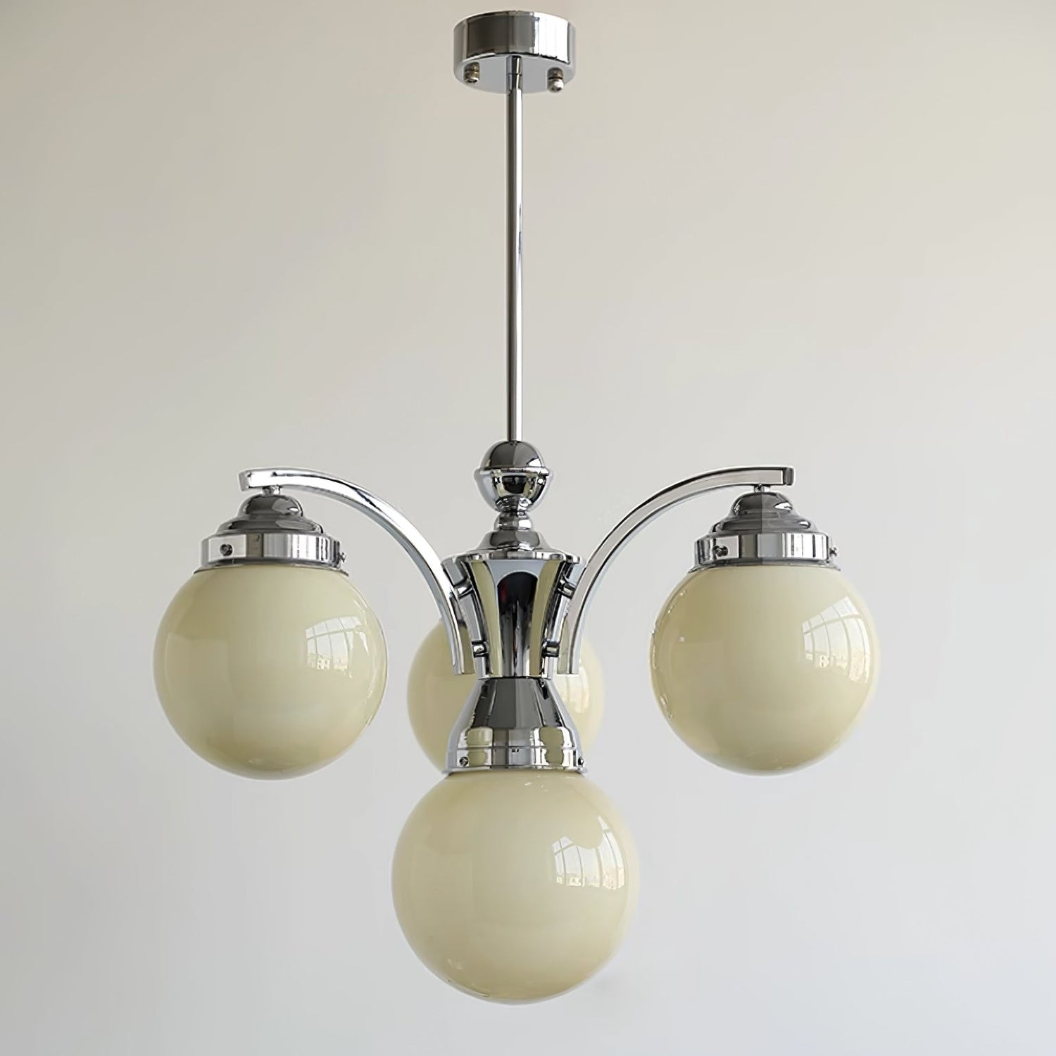 Modern Glass Globe Chandelier  Pink Spheres With Chrome Finish - Product detail 14