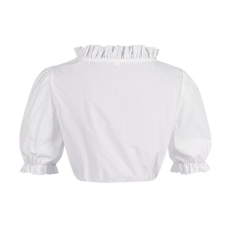 Traditional Dirndl Dress Pink Floral Embroidered With White Blouse - Product detail 4