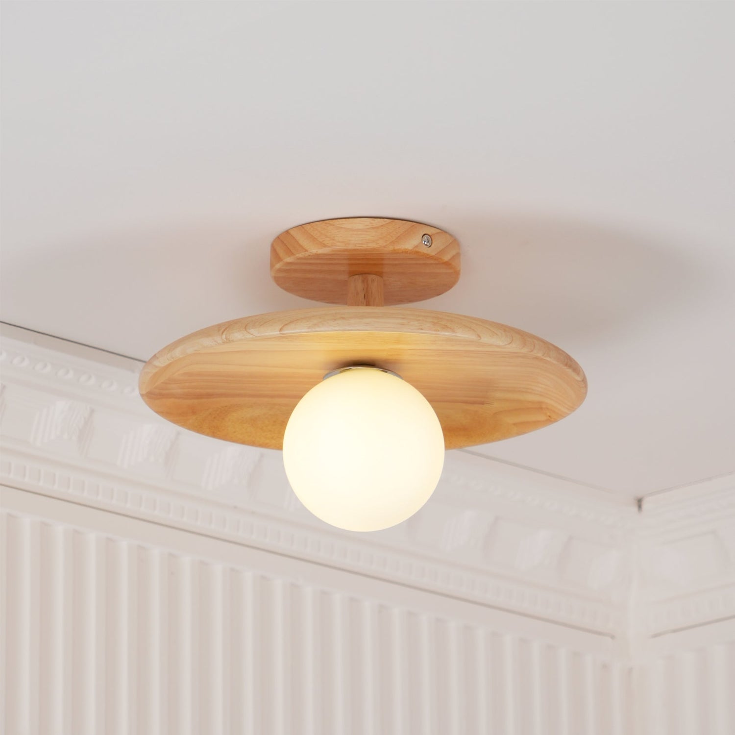 Modern Wood Ceiling Light  Natural Ash Globe Design - Product detail 24
