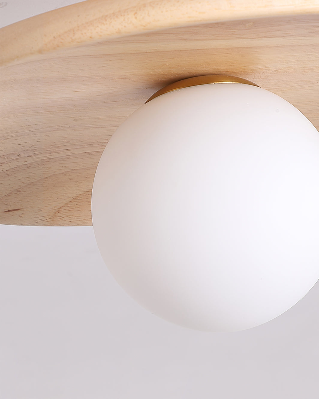 Modern Wood Ceiling Light  Natural Ash Globe Design - Product detail 4