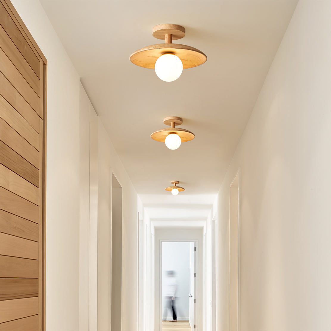 Modern Wood Ceiling Light  Natural Ash Globe Design - Product detail 7