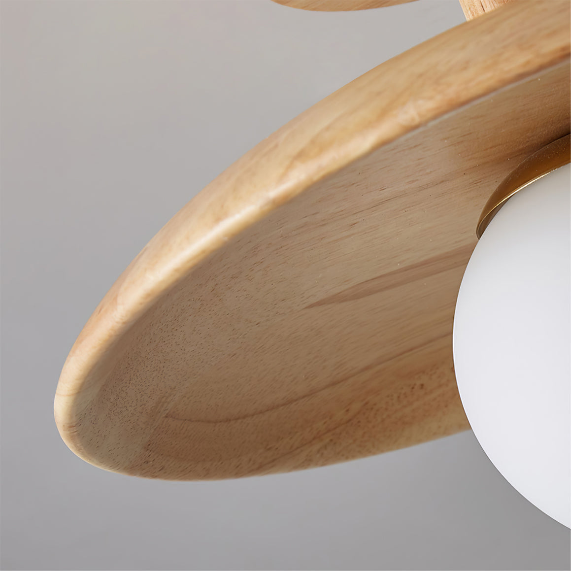 Modern Wood Ceiling Light  Natural Ash Globe Design - Product detail 5