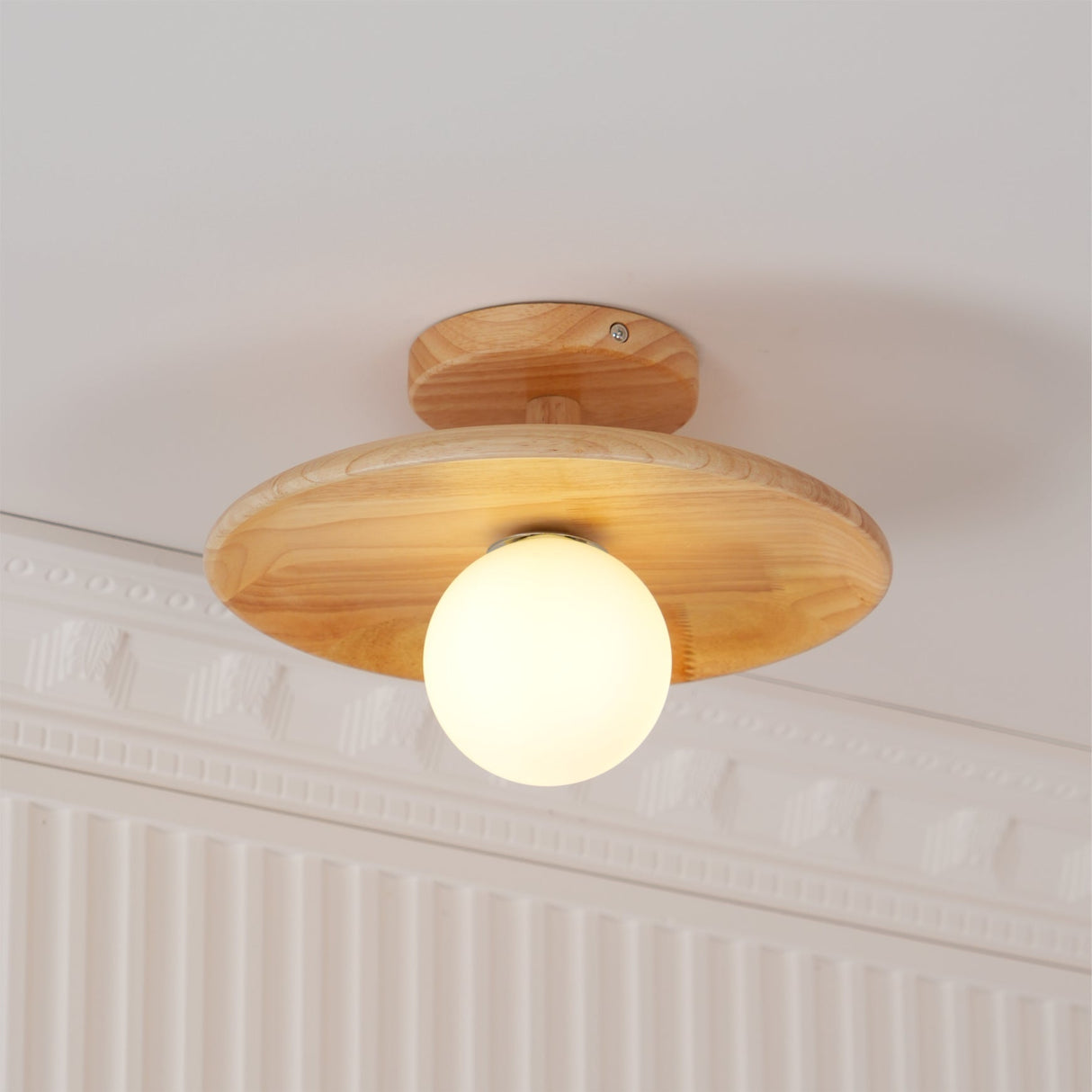 Modern Wood Ceiling Light  Natural Ash Globe Design - Product detail 25