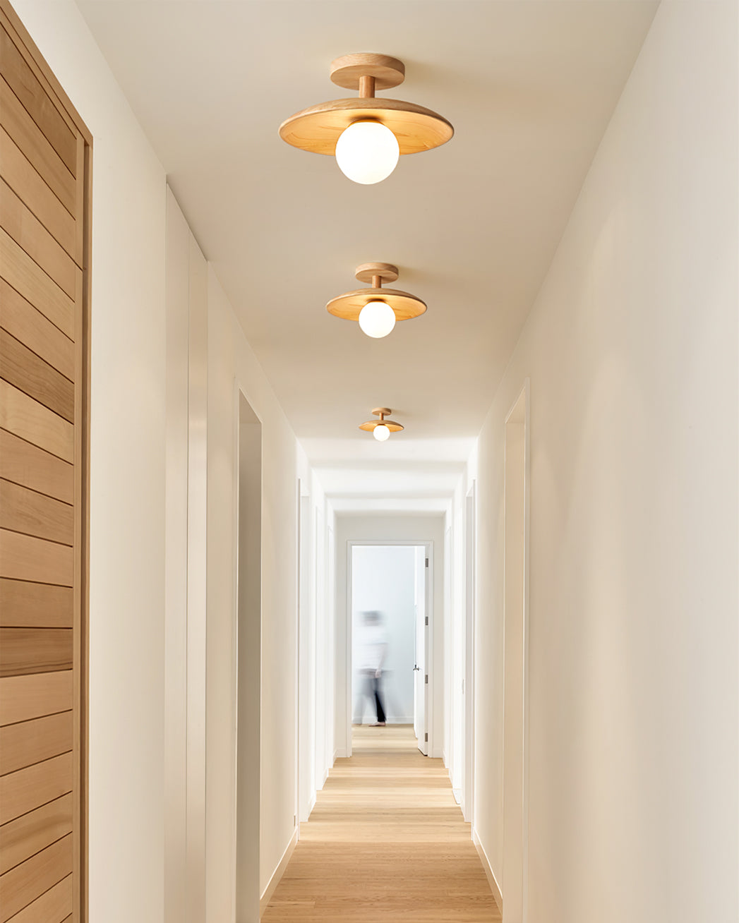 Modern Wood Ceiling Light  Natural Ash Globe Design - Product detail 9