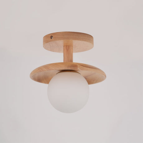 Modern Wood Ceiling Light  Natural Ash Globe Design - Product detail 19