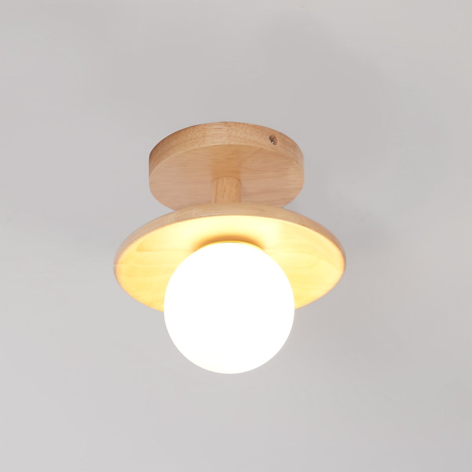 Modern Wood Ceiling Light  Natural Ash Globe Design - Product detail 20