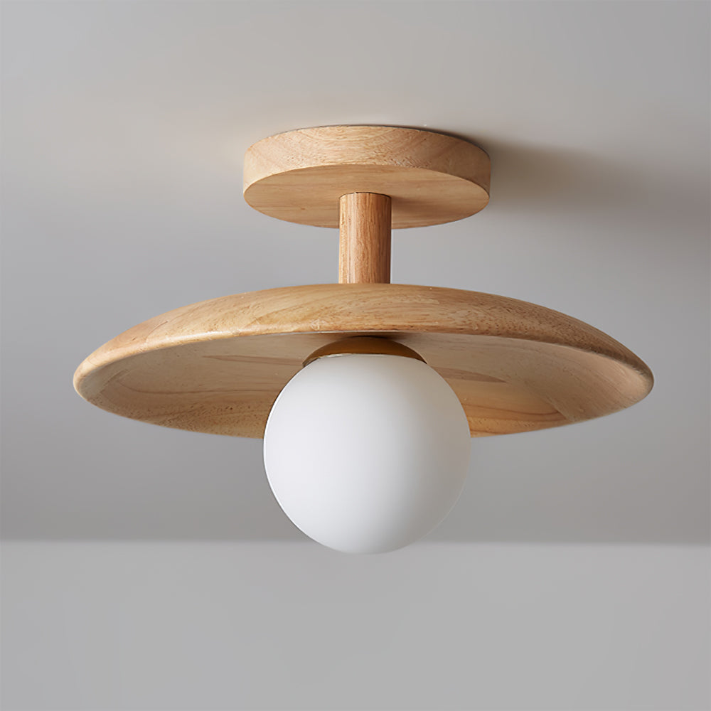Modern Wood Ceiling Light  Natural Ash Globe Design - Product detail 18