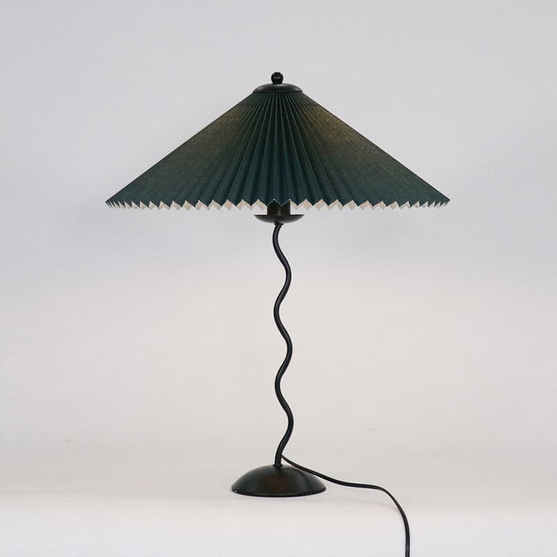 Pleated Table Lamp Scandinavian Design With Curved Metal Base - Product detail 13