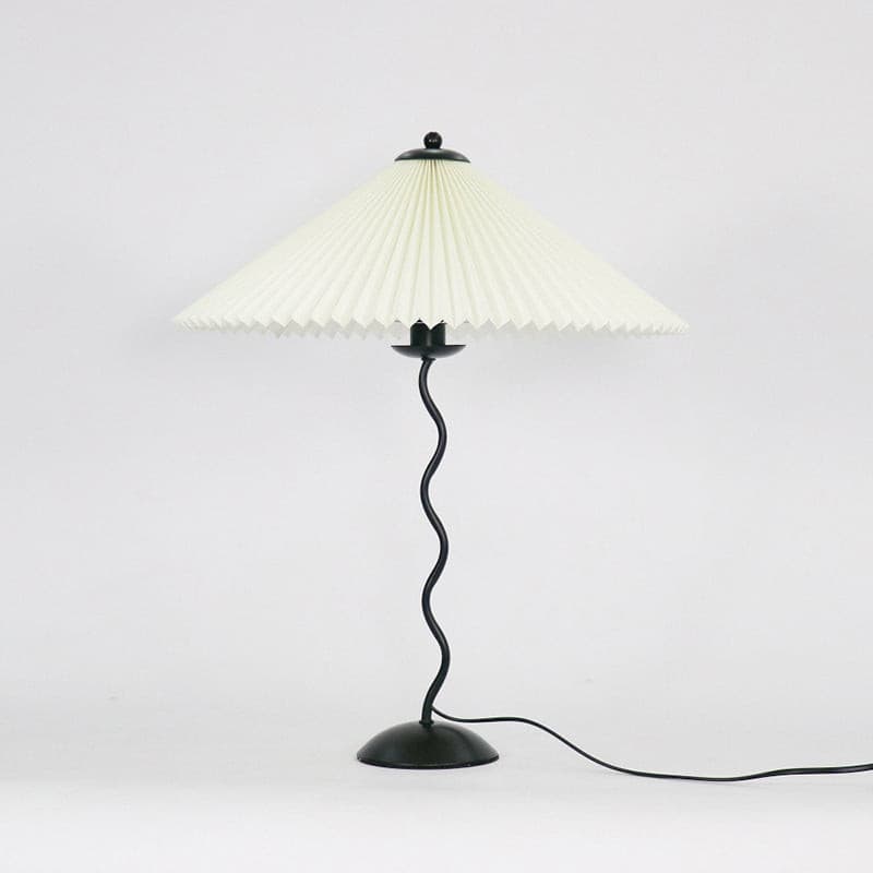 Pleated Table Lamp Scandinavian Design With Curved Metal Base - Product detail 19