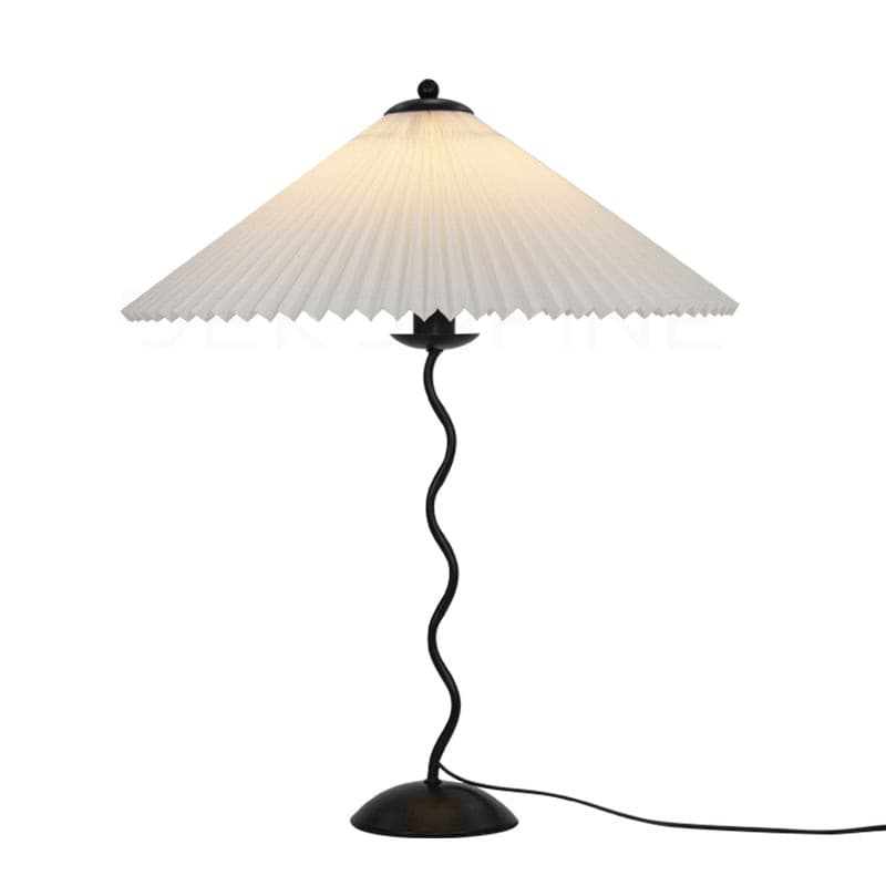 Pleated Table Lamp Scandinavian Design With Curved Metal Base - Product detail 16