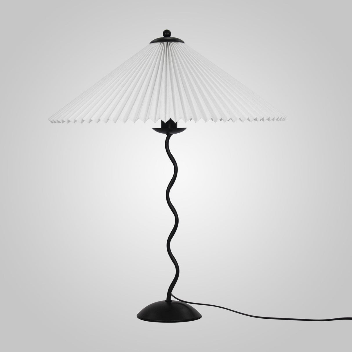 Pleated Table Lamp Scandinavian Design With Curved Metal Base - Product detail 6