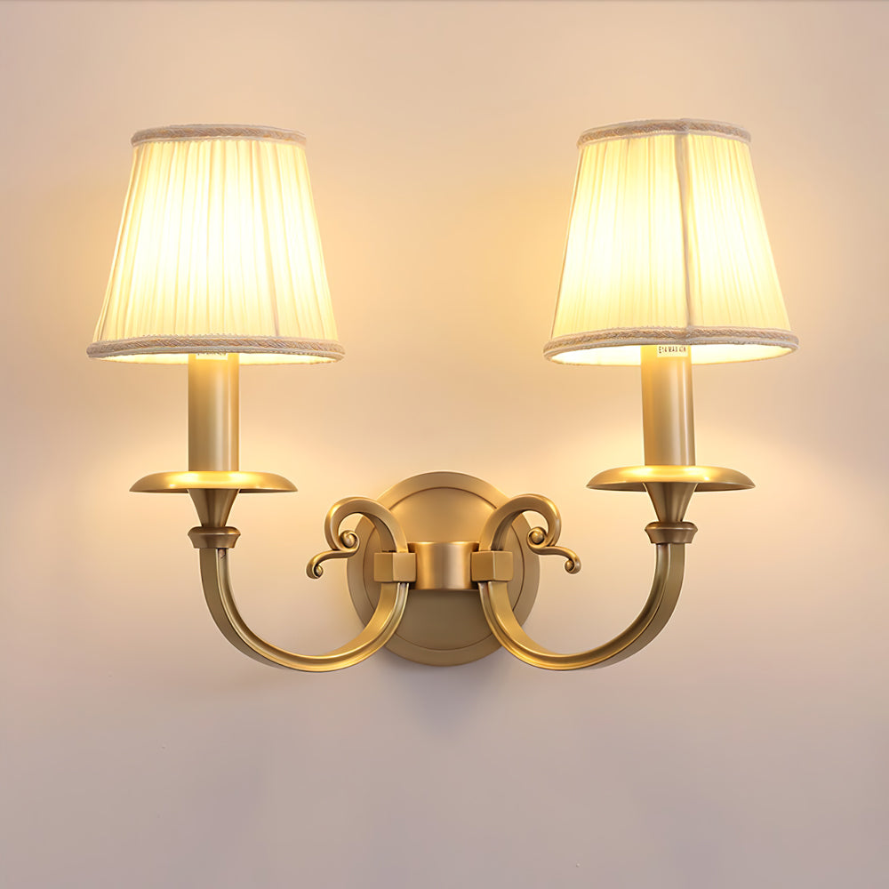 Classic Wall Sconce Brushed Gold Pleated Shade - Product detail 13