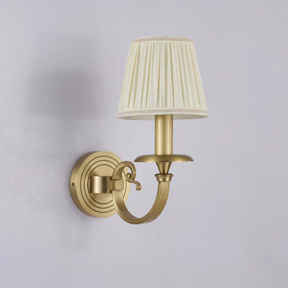 Classic Wall Sconce Brushed Gold Pleated Shade - Product detail 15