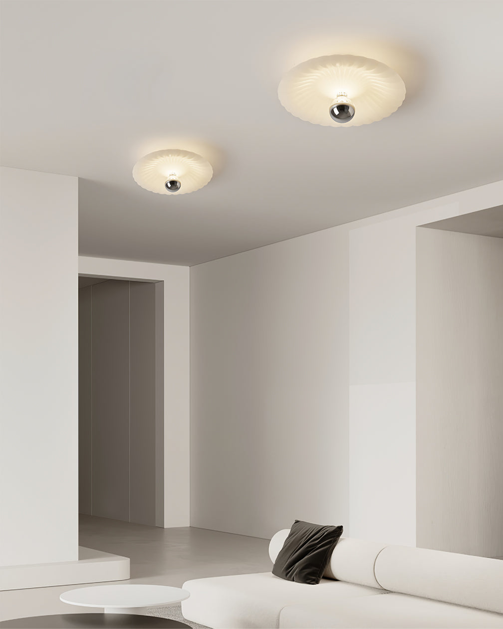 Modern Ceiling Light Pleated White Shade Design - Product detail 5