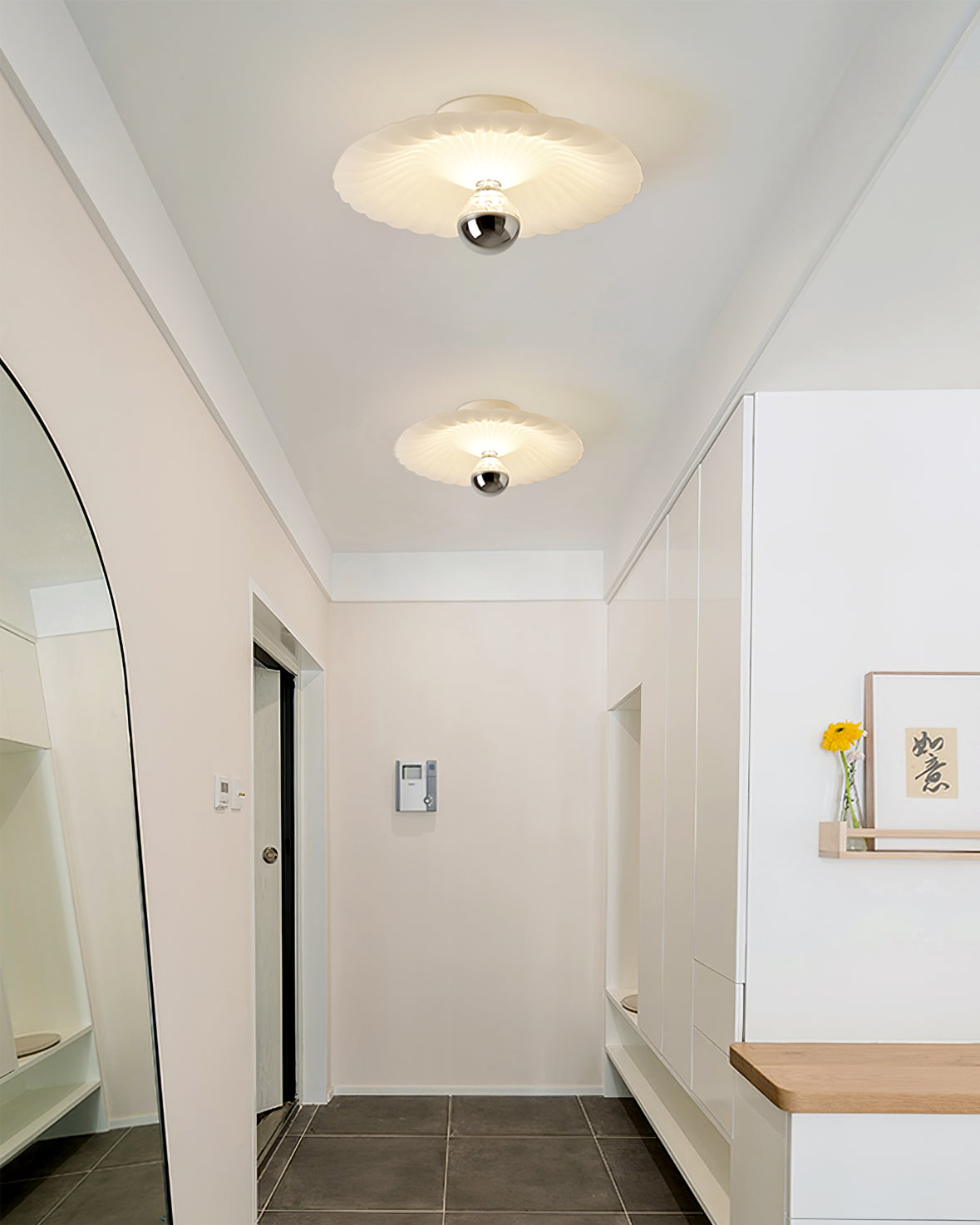 Modern Ceiling Light Pleated White Shade Design - Product detail 4