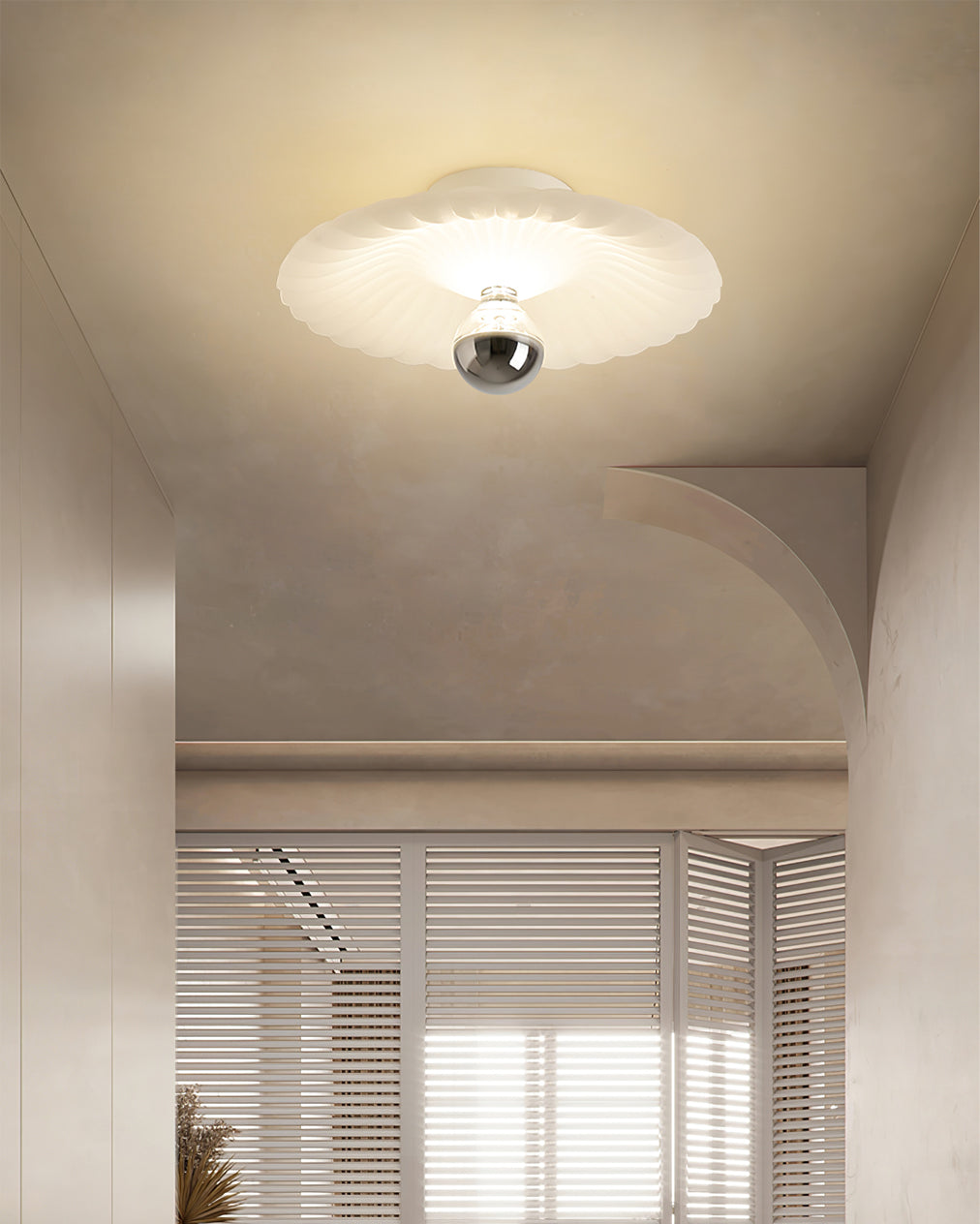 Modern Ceiling Light Pleated White Shade Design - Product detail 11