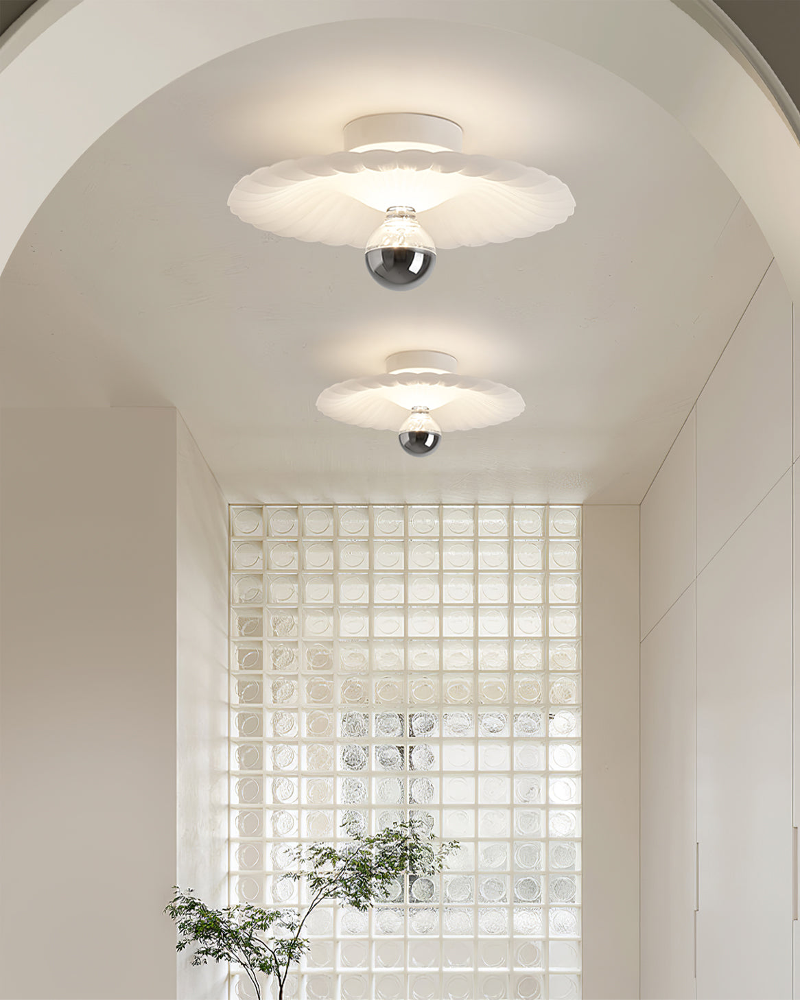 Modern Ceiling Light Pleated White Shade Design - Product detail 8
