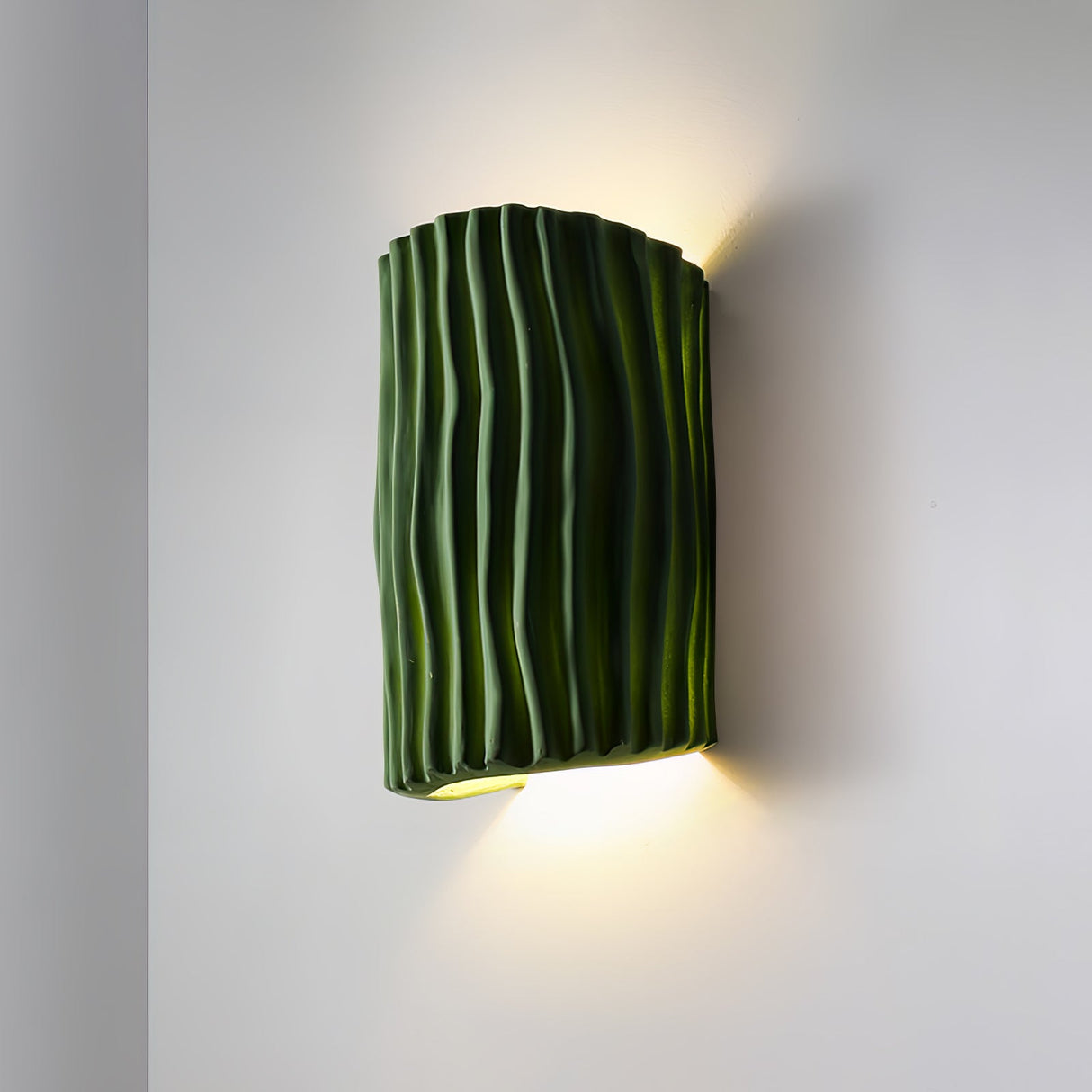 Modern Resin Wall Light Pleated Design with Warm Glow - Product detail 12