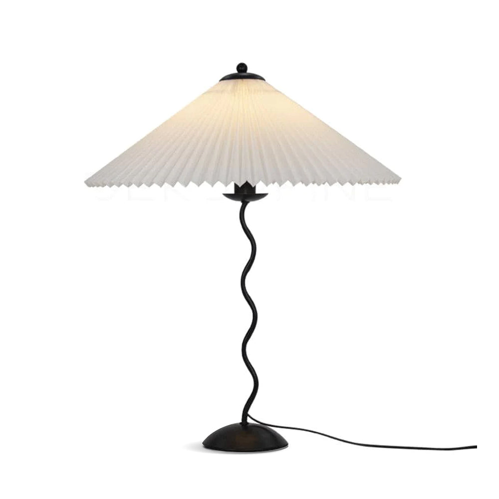 Pleated Table Lamp Scandinavian Design With Curved Metal Base - Product detail 17