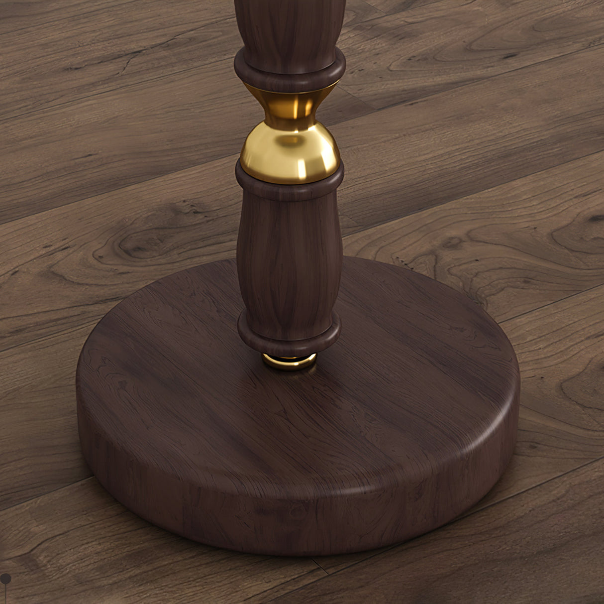 Mid-Century Table Lamp Pleated Linen Shade with Gold Walnut Base - Product detail 21