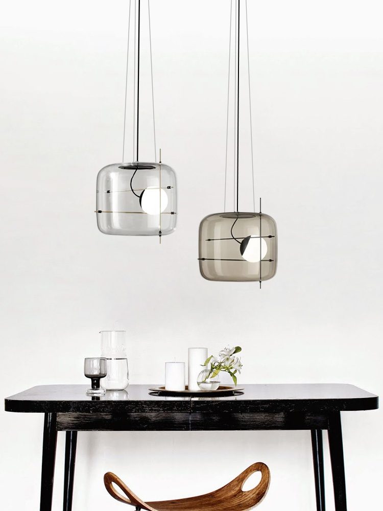 Modern Glass Pendant Light Smoked Cube Design - Product detail 18