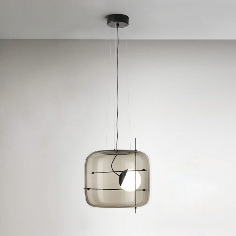 Modern Glass Pendant Light Smoked Cube Design - Product detail 31