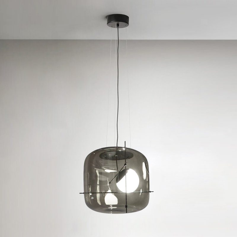 Modern Glass Pendant Light Smoked Cube Design - Product detail 29