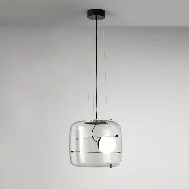 Modern Glass Pendant Light Smoked Cube Design - Product detail 30
