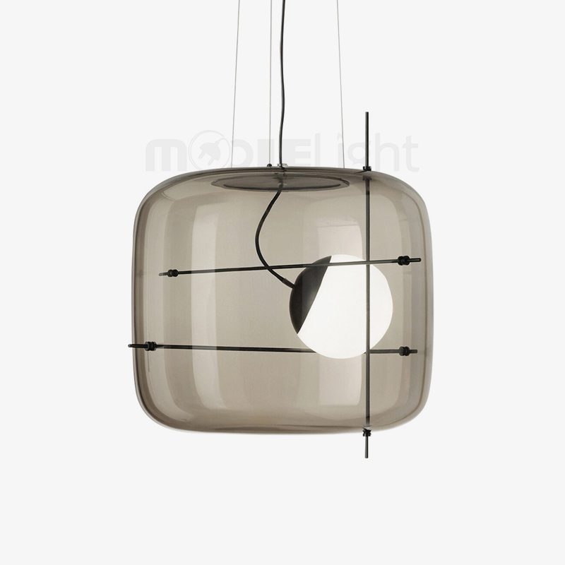 Modern Glass Pendant Light Smoked Cube Design - Product detail 19