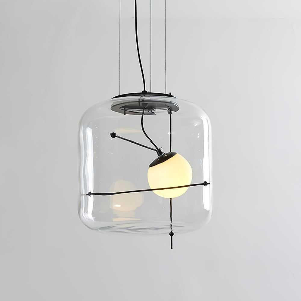 Modern Glass Pendant Light Smoked Cube Design - Product detail 6
