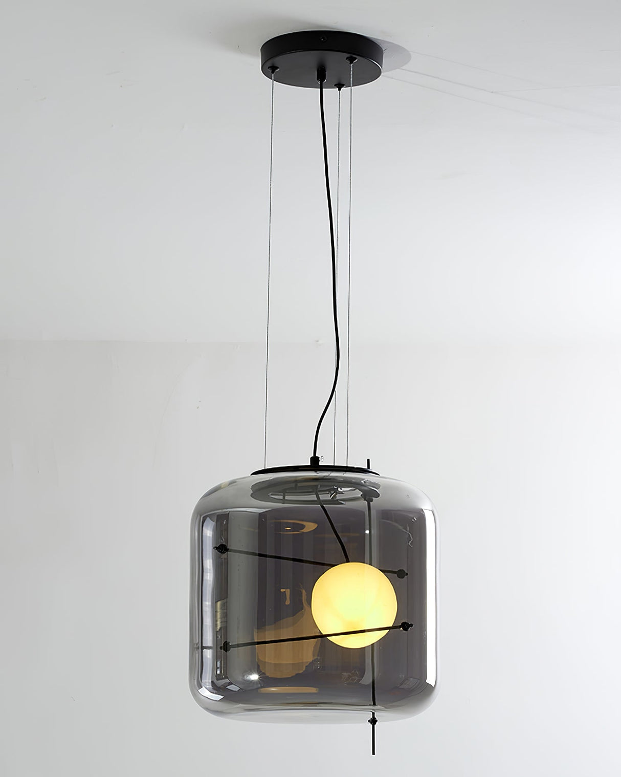 Modern Glass Pendant Light Smoked Cube Design - Product detail 21