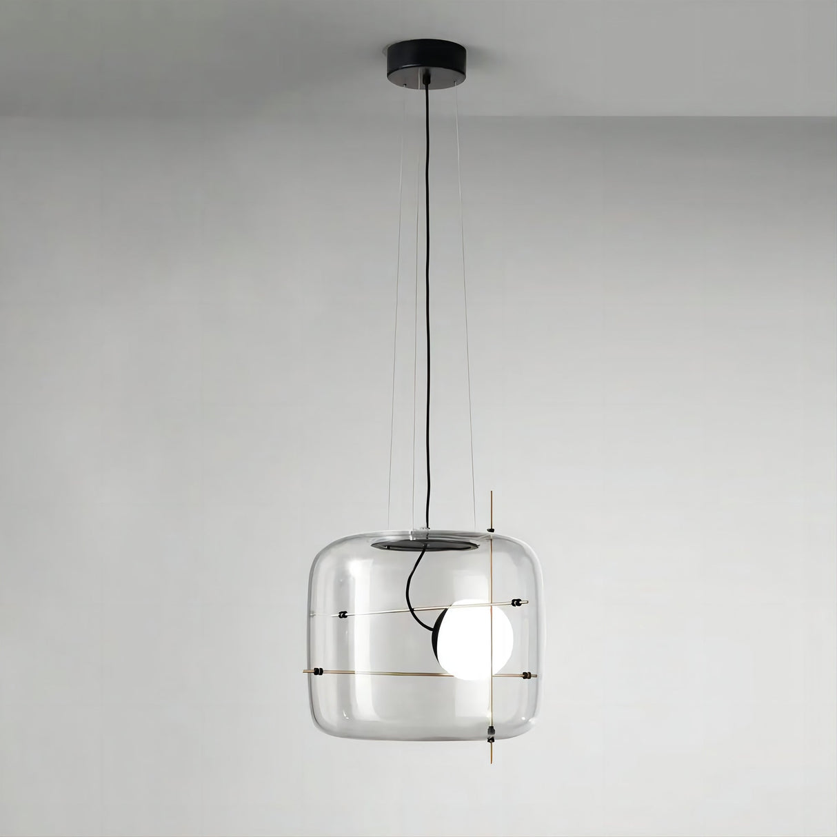 Modern Glass Pendant Light Smoked Cube Design - Product detail 23