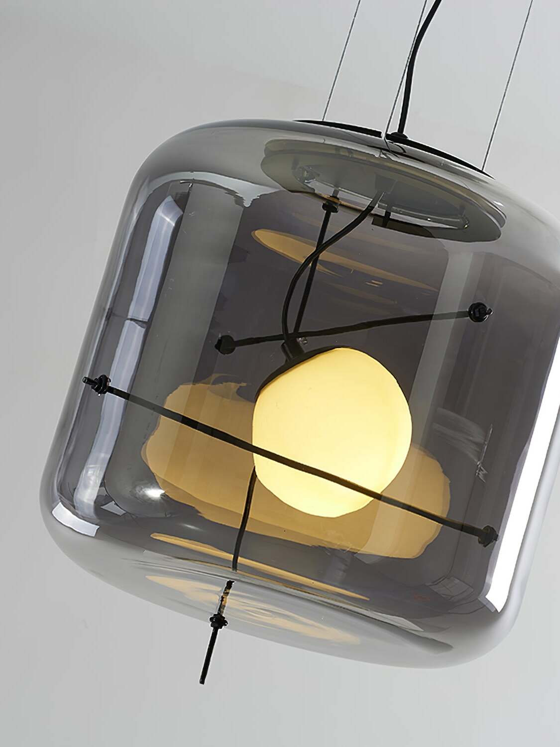 Modern Glass Pendant Light Smoked Cube Design - Product detail 26