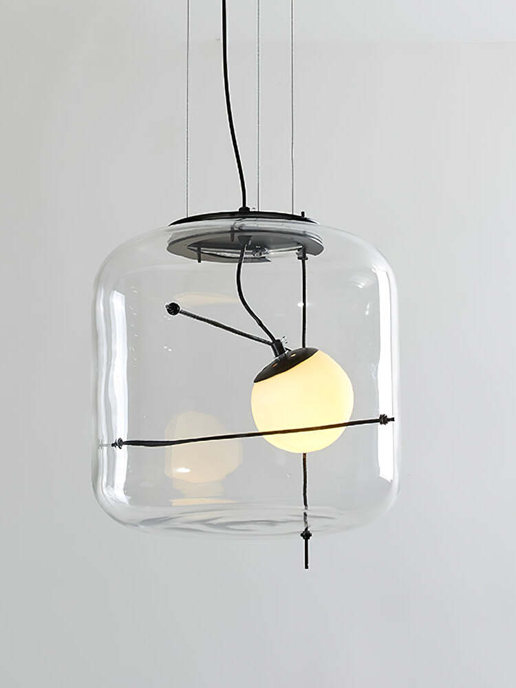 Modern Glass Pendant Light Smoked Cube Design - Product detail 28