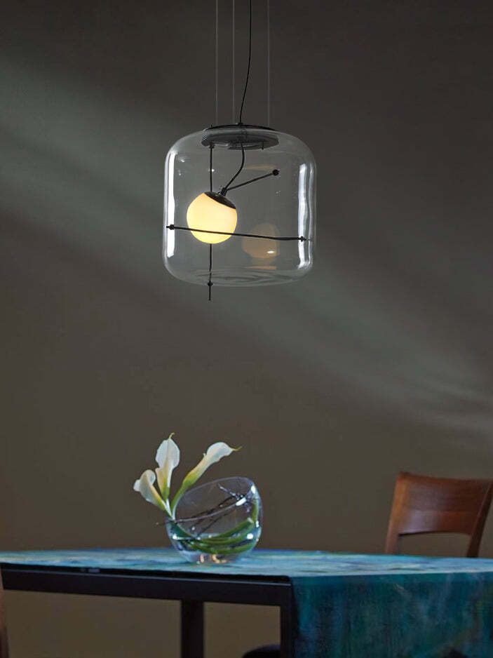 Modern Glass Pendant Light Smoked Cube Design - Product detail 24