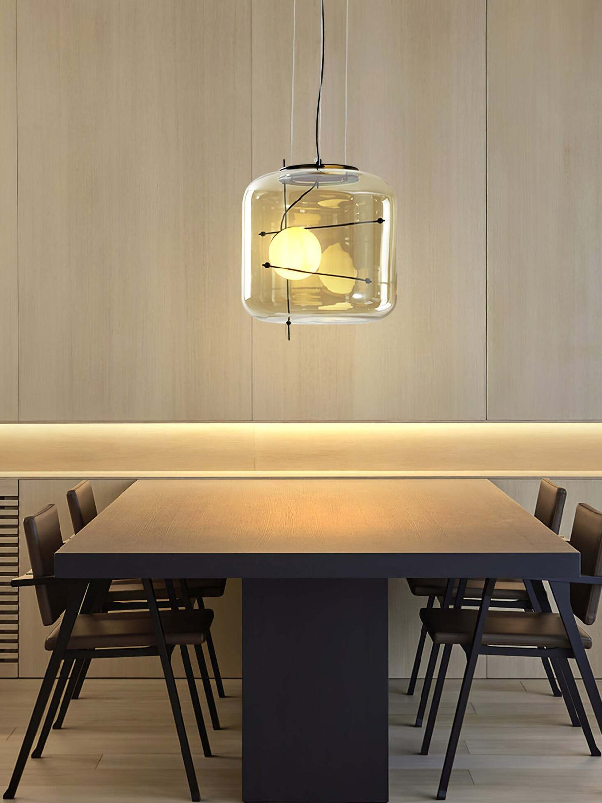 Modern Glass Pendant Light Smoked Cube Design - Product detail 25